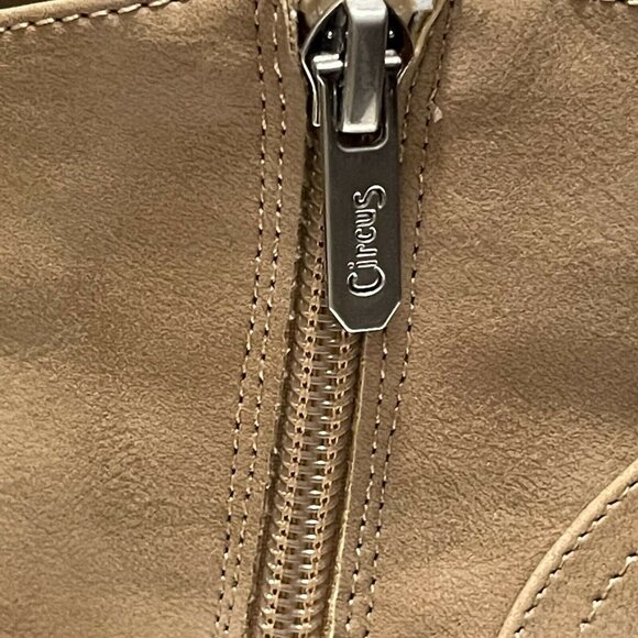 Circus By Sam Edelman Size 6.5M Tan Faux Suede Ankle Boots With Fringe Detail - Picture 5 of 11